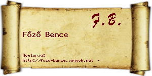 Főző Bence névjegykártya